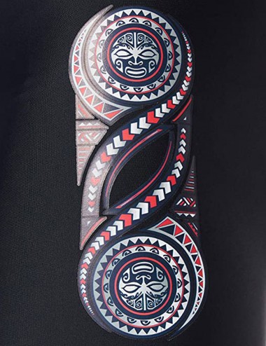 Shorty de Bain Homme Noir - Design Tribal - Ajustable - Tailles 0 à 6
