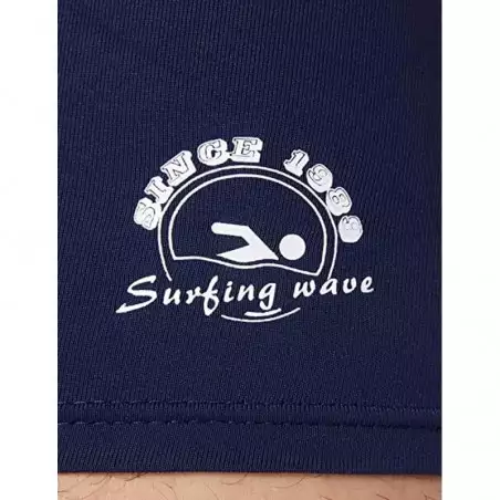 Boxer de Bain Bleu Marine à Bandes Blanches - Taille Ajustable - Tailles 1 à 6