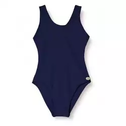 Une Pièce Fille Dos Nageur, Bleu Marine - Idéal pour la Piscine - Tailles 4 à 14 ans