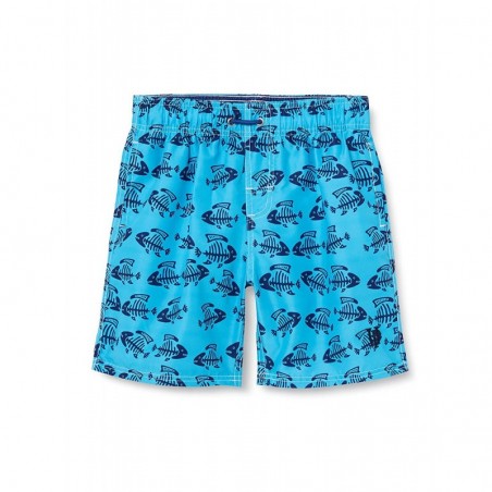 Boardshort Turquoise Poisson pour Garçons 10-14 ans