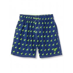 Short de Bain motif Grenouille Verte fond marine pour Garçons 10-12 ans