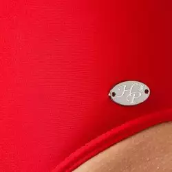 Maillot de bain sportif 1 pièce rouge - Échancré, bretelles fixes, tailles 36-46