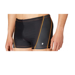 Shorty de Bain Homme Noir, design orange et gris - Ajustable - Tailles 0 à 6
