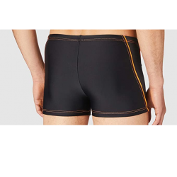 Shorty de Bain Homme Noir, design orange et gris - Ajustable - Tailles 0 à 6