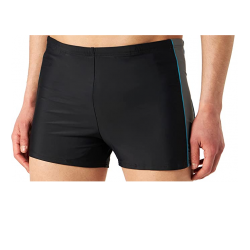 Boxer de bain homme uni tricolor noir/gris/turquoise disponible de la petite à la grande taille T1 à T12