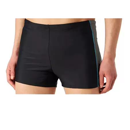 Boxer de bain homme uni noir gris turquoise tricolore permanent