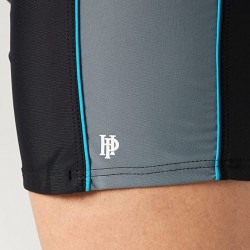 Boxer de bain homme uni tricolor noir/gris/turquoise disponible de la petite à la grande taille T1 à T12