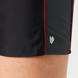 Boxer de bain homme uni tricolor noir/gris/rouge disponible de la petite à la grande taille T1 à T12