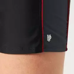 Boxer de bain homme uni tricolor noir/gris/rouge disponible de la petite à la grande taille T1 à T12