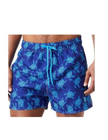 Short de Bain bleu imprimé tortue turquoise Haute Pression - Tailles S à L