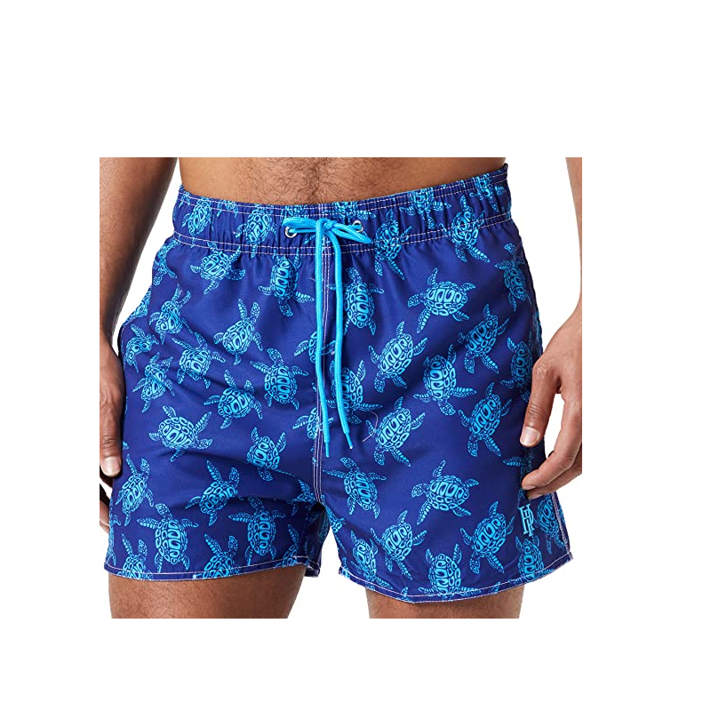 Short de Bain bleu imprimé tortue turquoise Haute Pression - Tailles S à L