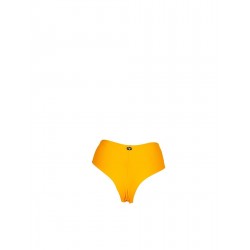 Bas de maillot de bain femme jaune taille haute, culotte échancrée brésilienne