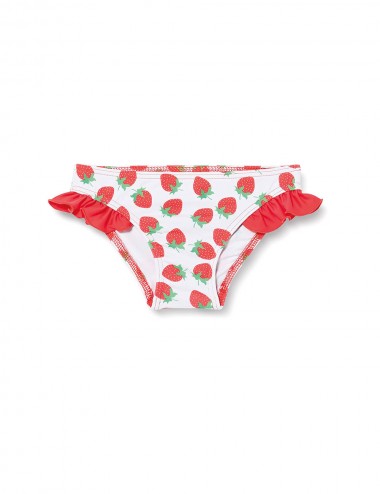 Bas de maillot fillette avec imprimé fraises et volants, du 12 mois au 8 ans