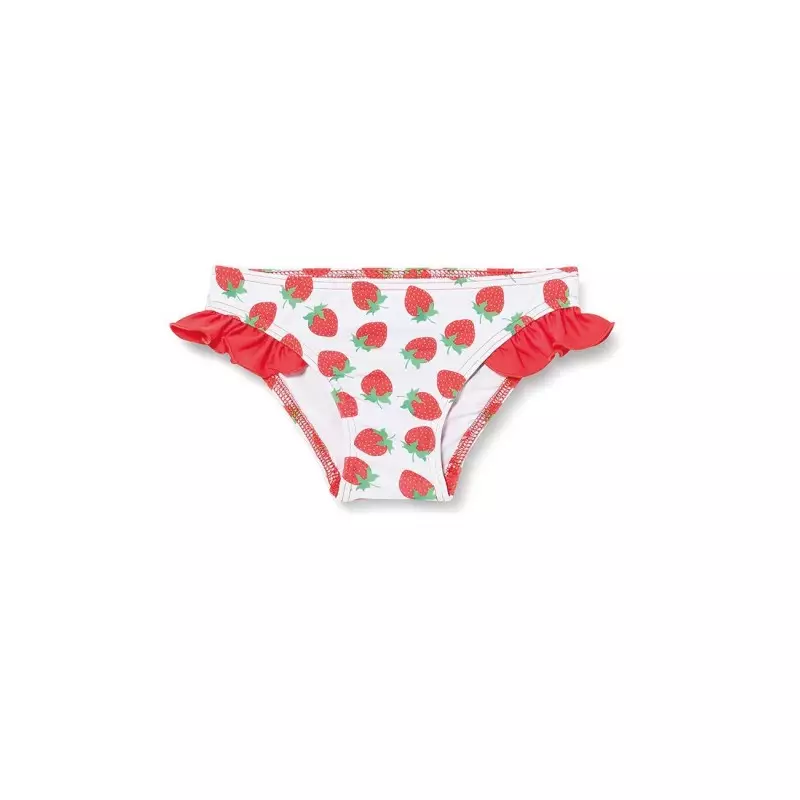 Bas de maillot fillette avec imprimé fraises et volants, du 12 mois au 8 ans