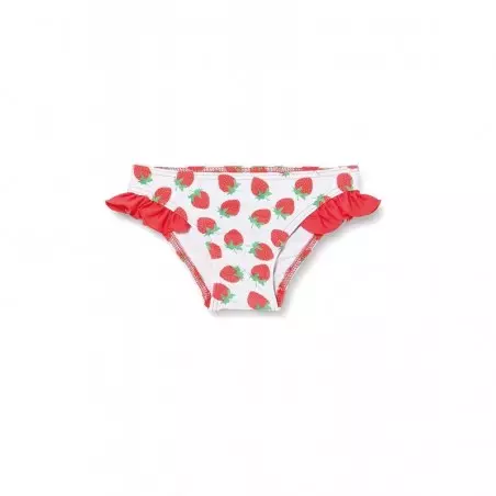 Bas de maillot fillette avec imprimé fraises et volants, du 12 mois au 8 ans