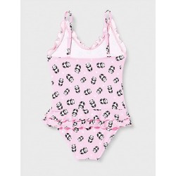 Maillot de bain fillette rose, 1 pièce, imprimé panda - Bretelles réglables, de 2 à 8 ans