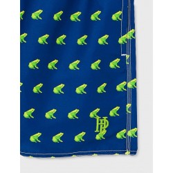 Boardshort motif grenouille verte sur fond bleu - Tailles S à XL