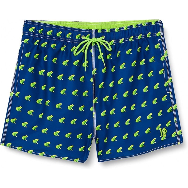 Boardshort motif grenouille verte sur fond bleu - Tailles S à XL