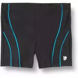 Shorty Maillot de bain garçon uni noir liserais Turquoise