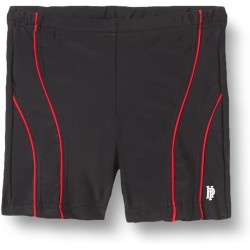 Shorty Maillot de bain garçon uni noir liserais rouge