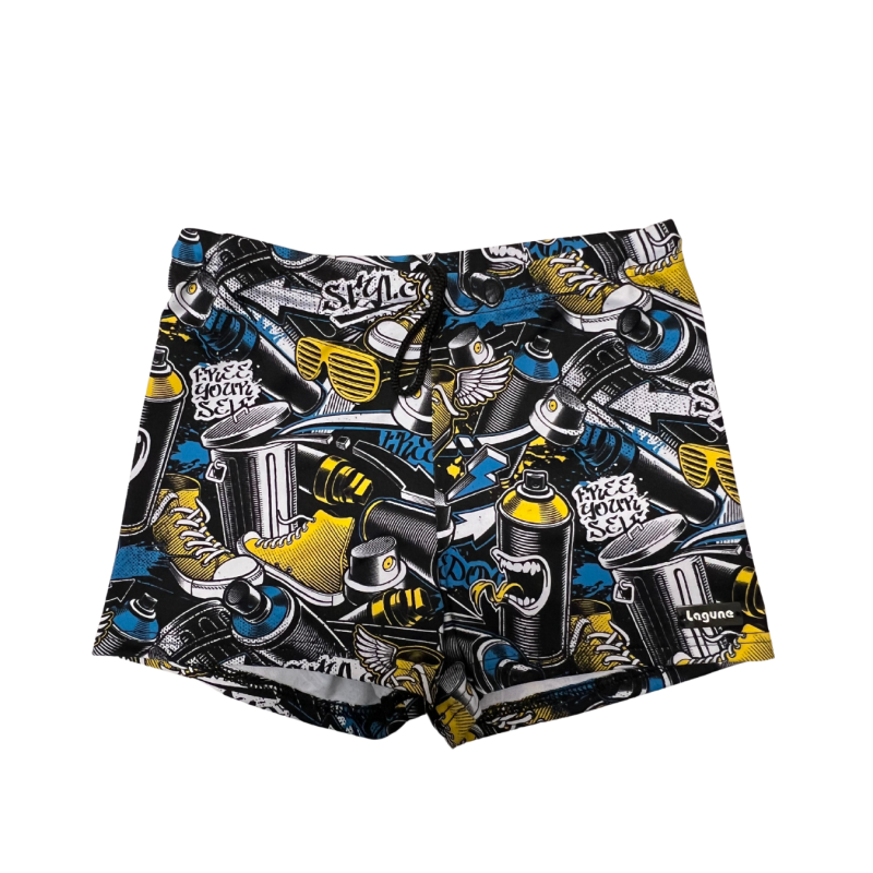 Maillot De Bain Garçon Haute Pression - Shorty Sport Élégant Avec Nœuds Réglables