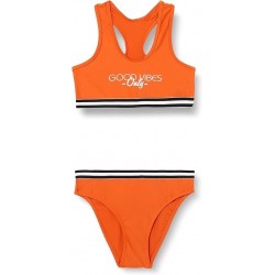 Maillot de bain fille deux pièces orange, tailles 6 à 16 ans