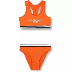 Maillot de bain fille deux pièces orange, tailles 6 à 16 ans