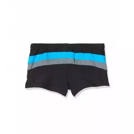 Boxer de bain garçon tricolore noir, bleu et gris - 4 à 14 ans