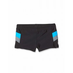 Boxer de bain garçon tricolore noir, bleu et gris - 4 à 14 ans