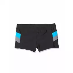 Boxer de bain garçon tricolore noir, bleu et gris - 4 à 14 ans