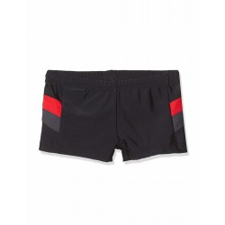 Shorty de bain garçon tricolore noir, rouge et gris - 4 à 14 ans