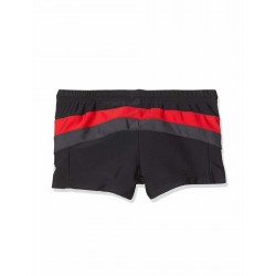 Shorty de bain garçon tricolore noir, rouge et gris - 4 à 14 ans