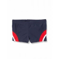 Boxer de bain garçon tricolore gris, rouge et blanc - 4 à 14 ans