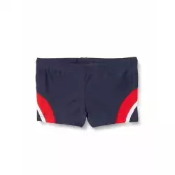 Boxer de bain garçon tricolore gris, rouge et blanc - 4 à 14 ans