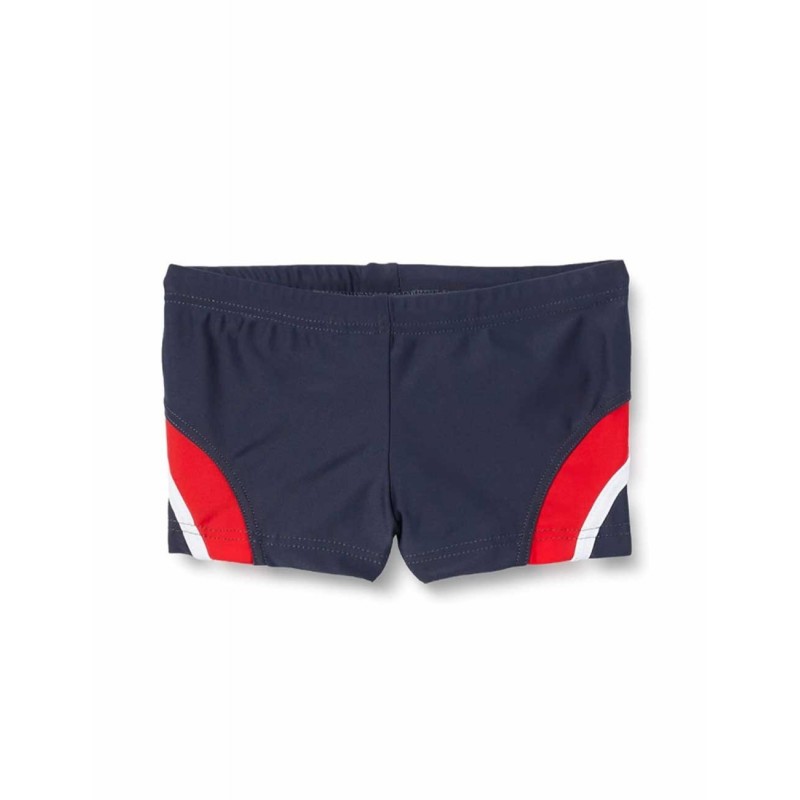 Shorty de bain garçon tricolore gris, rouge et blanc - 4 à 14 ans