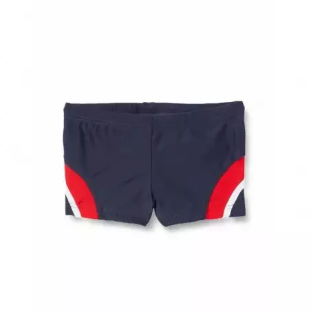 Boxer de bain garçon tricolore gris, rouge et blanc - 4 à 14 ans
