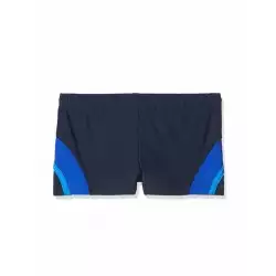 Boxer de bain garçon tricolore marine, bleu et turquoise - 4 à 14 ans