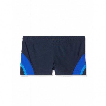 Boxer de bain garçon tricolore marine, bleu et turquoise - 4 à 14 ans