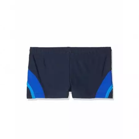 Boxer de bain garçon tricolore marine, bleu et turquoise - 4 à 14 ans