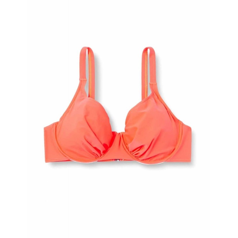 Haut de maillot balconnet bonnet D uni corail fluo, du 36 au 46