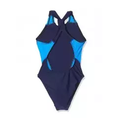 Maillot de bain 1 pièce fille piscine marine et bleu, 4 au 14 ans