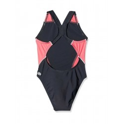 Maillot de bain 1 pièce fille piscine noir et rose, 4 au 14 ans