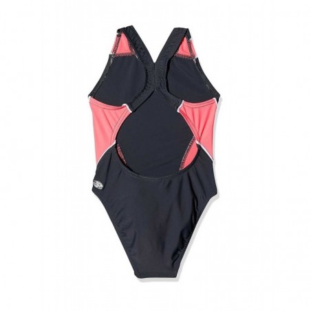 Maillot de bain 1 pièce fille piscine noir et rose, 4 au 14 ans