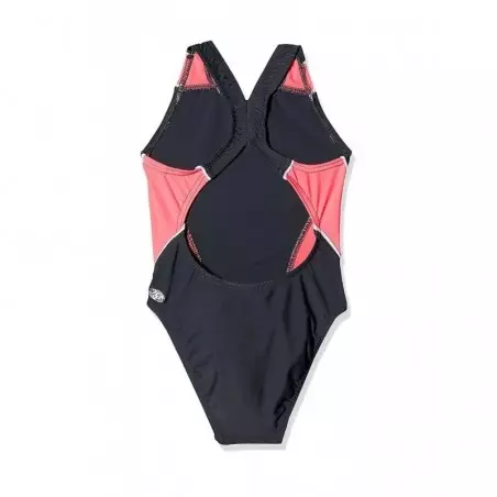 Maillot de bain 1 pièce fille piscine noir et rose, 4 au 14 ans