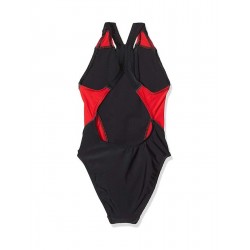 Maillot de bain 1 pièce fille piscine noir et rouge, 4 au 14 ans