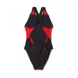 Maillot de bain 1 pièce fille piscine noir et rouge, 4 au 14 ans