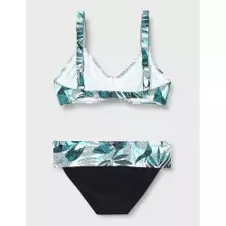 Maillot 2 pièces noir et bleu culotte à revers, bonnet C armatures, T38 au 60