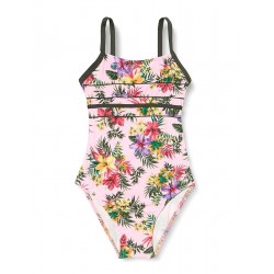 Maillot 1 pièce fillette rose imprimé floral, 2 à 8 ans