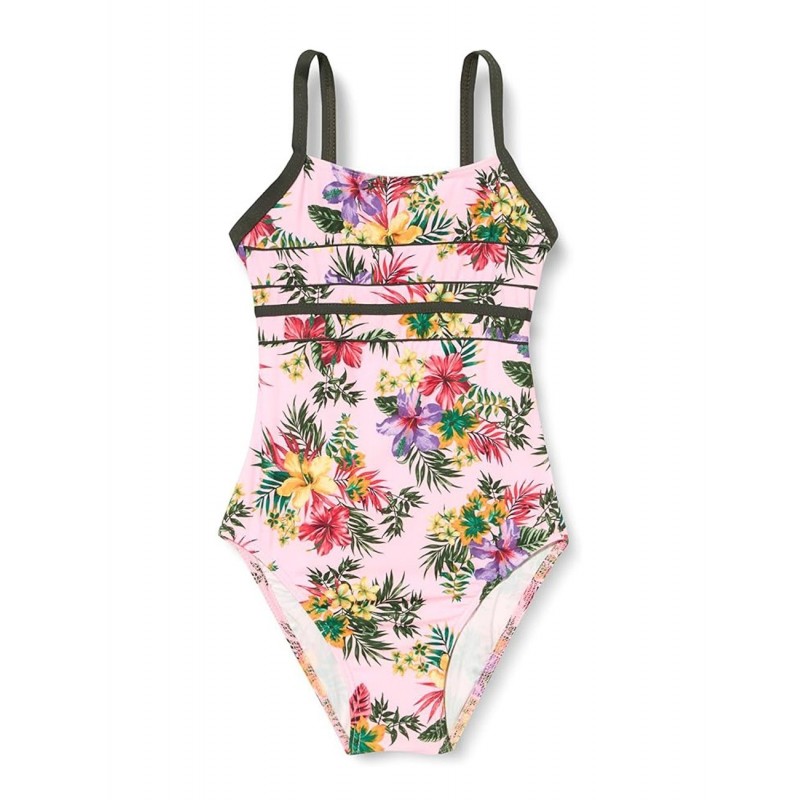 Maillot 1 pièce fillette rose imprimé floral, 2 à 8 ans