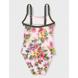 Maillot 1 pièce fillette rose imprimé floral, 2 à 8 ans